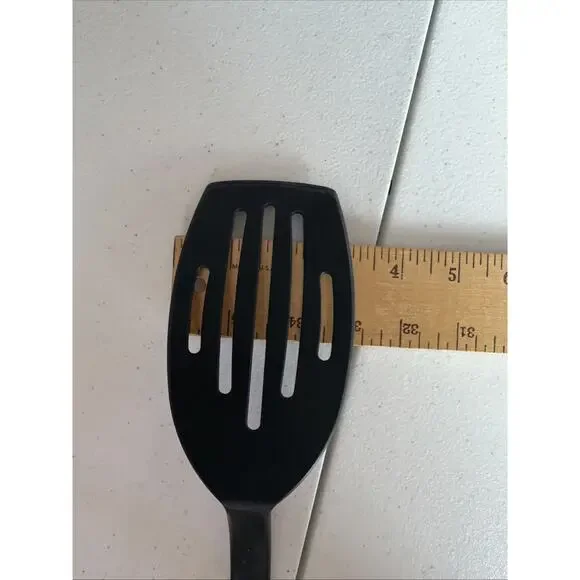 Pampered Chef set of 2 Black Nylon spatula 2351 & solid Spoon 2349 USA - Picture 13 of 15